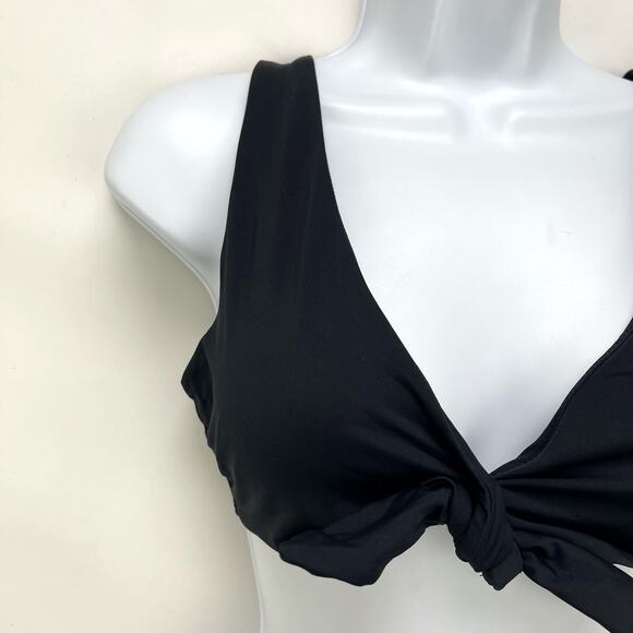 Everlane Womens The Tie-Front Bikini Top Medium Swimwear Black NWT - Picture 6 of 10